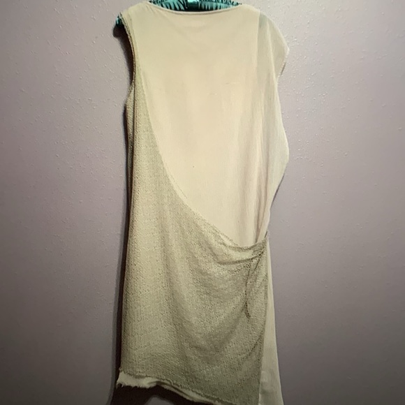 Helmut Lang Tan Asymmetrical Draped Cocktail Dress, size 6 - Picture 4 of 16